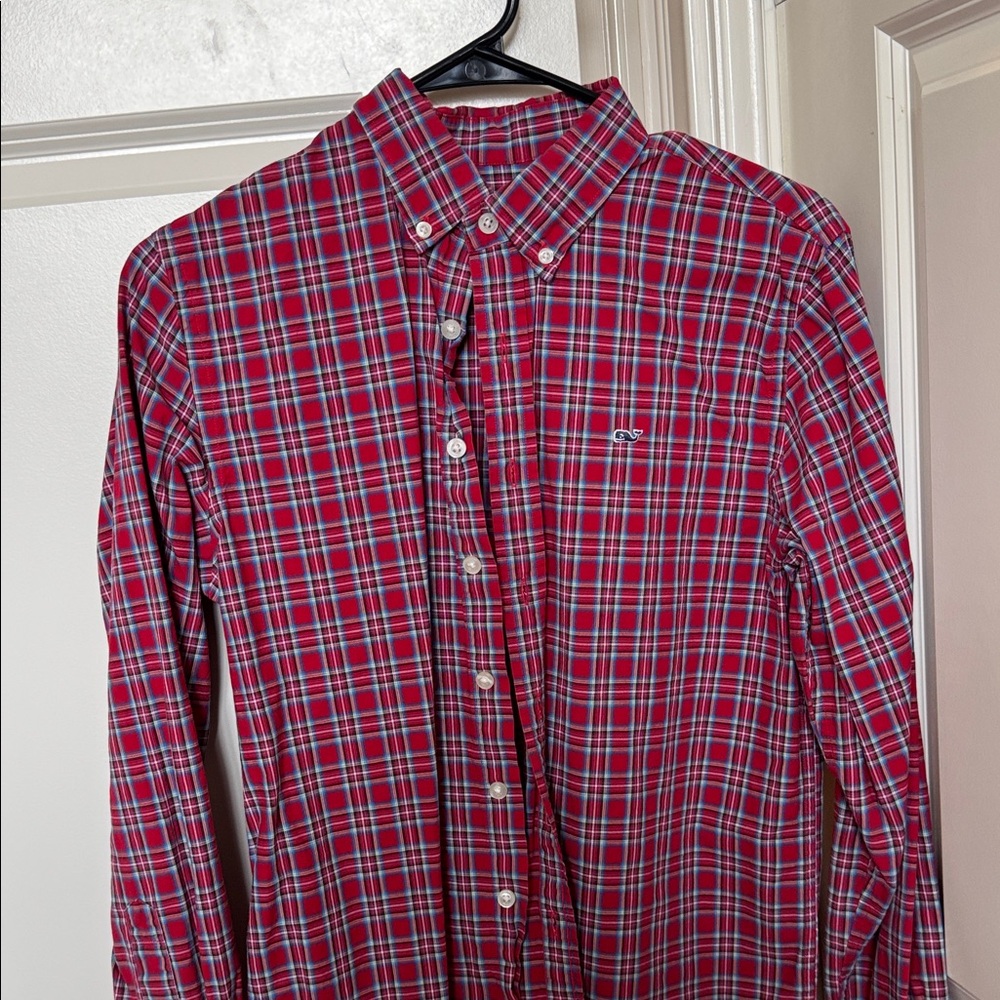 Kid's Red Plaid Button-Down Shirt
